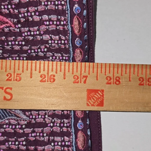 Soft Surroundings Dark Berry Playa Embroidered Jacket Open Beaded Womens 2X NWT - Picture 12 of 14